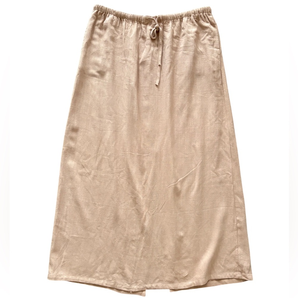 NWT Double Zero Breezy Linen Blend Slip On Skirt Size Large